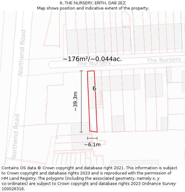 6, THE NURSERY, ERITH, DA8 2EZ: Plot and title map