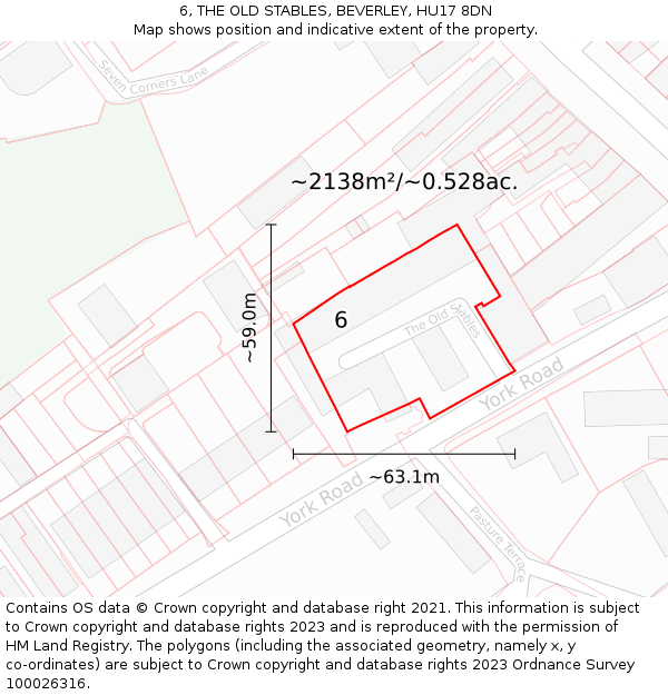6, THE OLD STABLES, BEVERLEY, HU17 8DN: Plot and title map