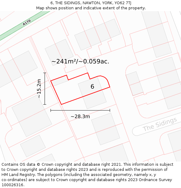 6, THE SIDINGS, NAWTON, YORK, YO62 7TJ: Plot and title map