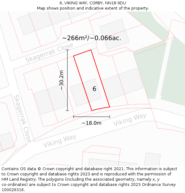 6, VIKING WAY, CORBY, NN18 9DU: Plot and title map