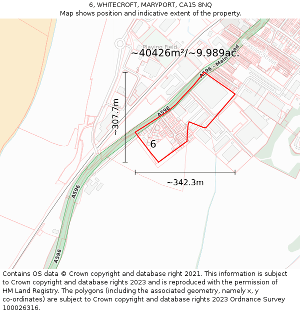 6, WHITECROFT, MARYPORT, CA15 8NQ: Plot and title map