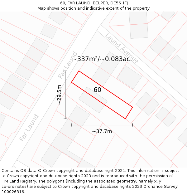 60, FAR LAUND, BELPER, DE56 1FJ: Plot and title map