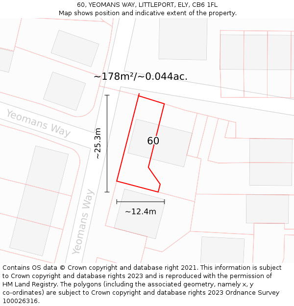 60, YEOMANS WAY, LITTLEPORT, ELY, CB6 1FL: Plot and title map