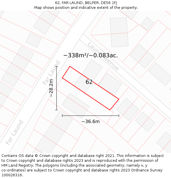 62, FAR LAUND, BELPER, DE56 1FJ: Plot and title map