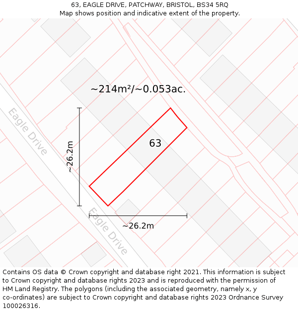63, EAGLE DRIVE, PATCHWAY, BRISTOL, BS34 5RQ: Plot and title map