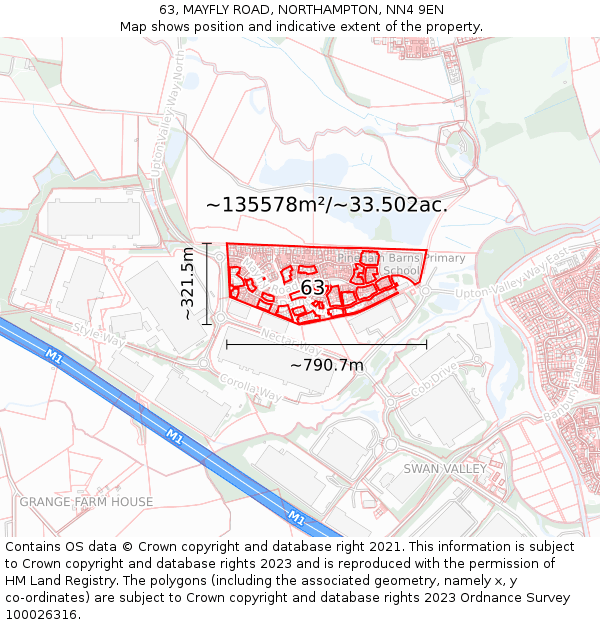63, MAYFLY ROAD, NORTHAMPTON, NN4 9EN: Plot and title map