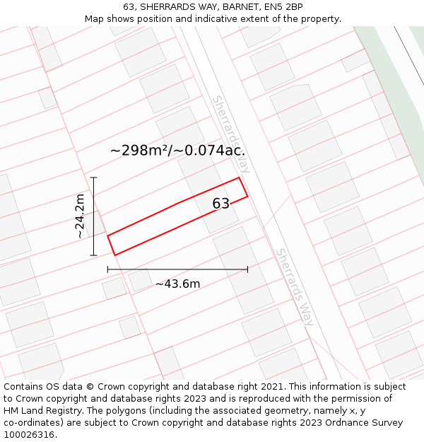 63, SHERRARDS WAY, BARNET, EN5 2BP: Plot and title map