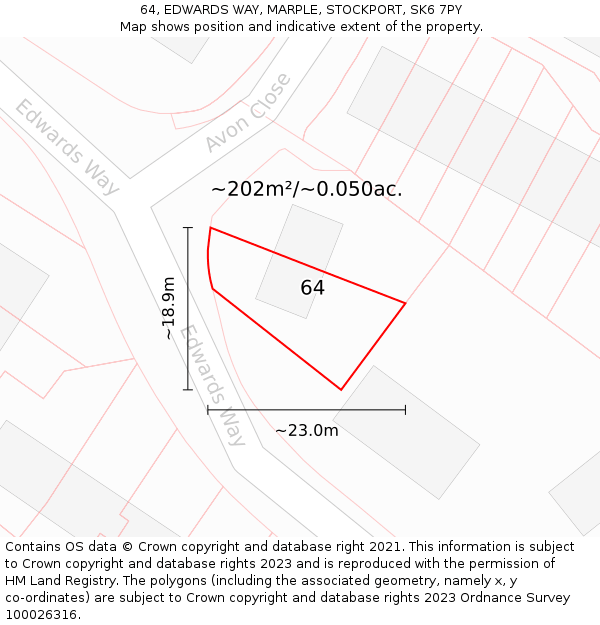 64, EDWARDS WAY, MARPLE, STOCKPORT, SK6 7PY: Plot and title map