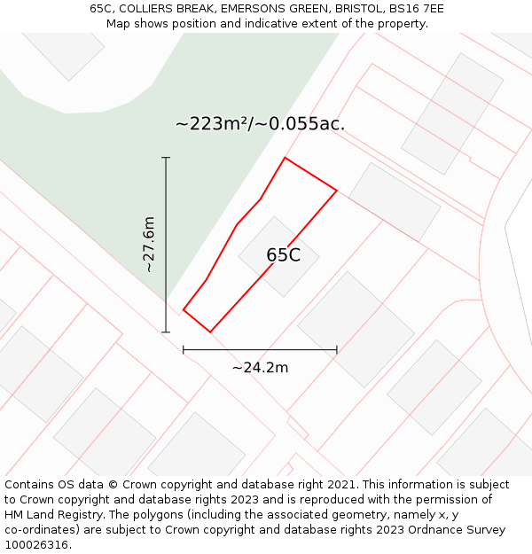 65C, COLLIERS BREAK, EMERSONS GREEN, BRISTOL, BS16 7EE: Plot and title map