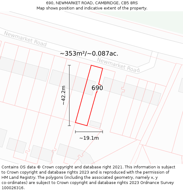 690, NEWMARKET ROAD, CAMBRIDGE, CB5 8RS: Plot and title map