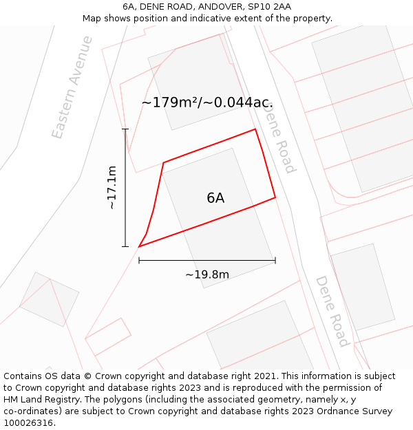 6A, DENE ROAD, ANDOVER, SP10 2AA: Plot and title map