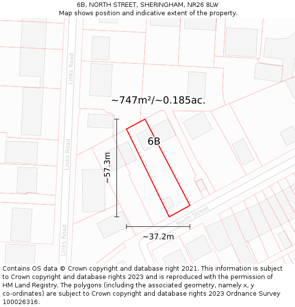 6B, NORTH STREET, SHERINGHAM, NR26 8LW: Plot and title map