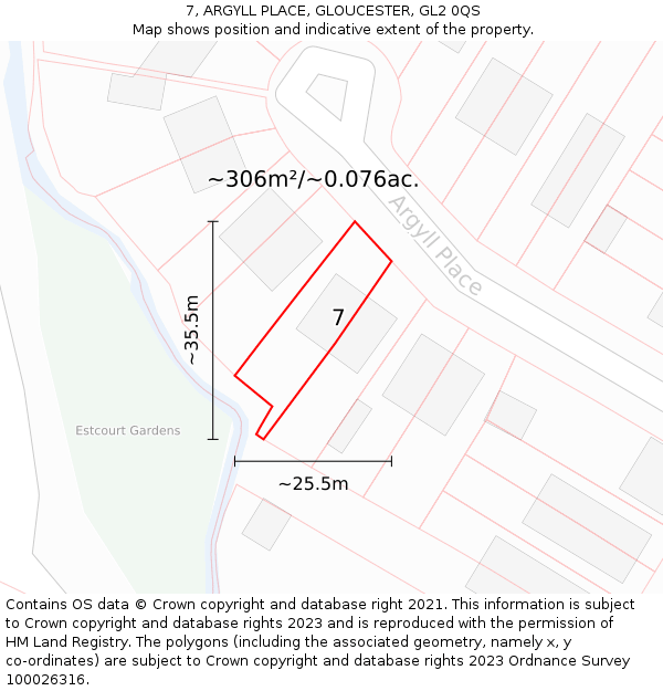 7, ARGYLL PLACE, GLOUCESTER, GL2 0QS: Plot and title map