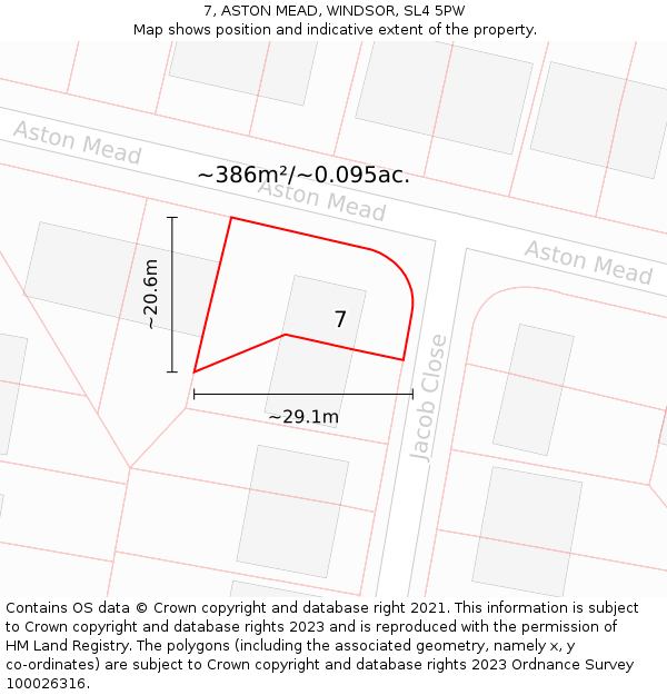 7, ASTON MEAD, WINDSOR, SL4 5PW: Plot and title map