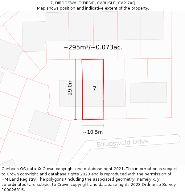 7, BIRDOSWALD DRIVE, CARLISLE, CA2 7XQ: Plot and title map