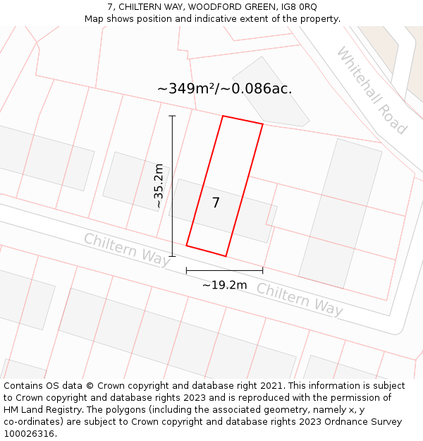 7, CHILTERN WAY, WOODFORD GREEN, IG8 0RQ: Plot and title map