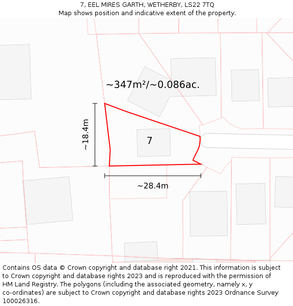 7, EEL MIRES GARTH, WETHERBY, LS22 7TQ: Plot and title map