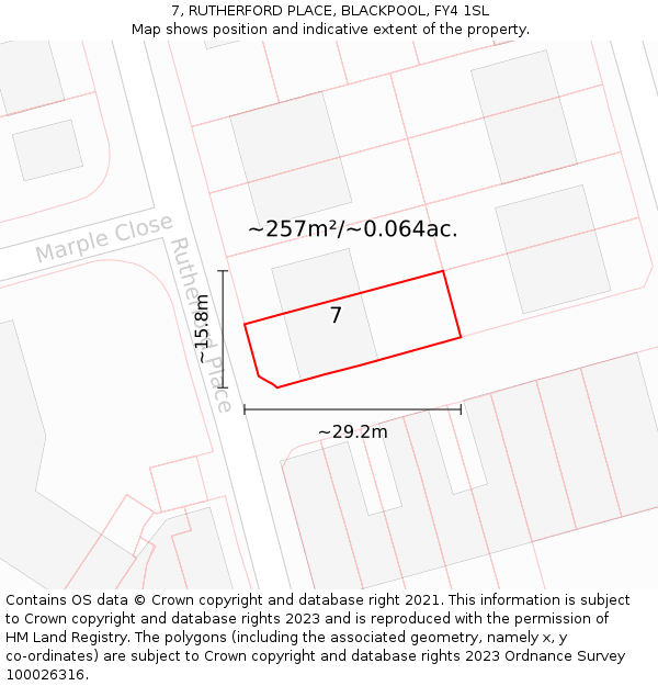 7, RUTHERFORD PLACE, BLACKPOOL, FY4 1SL: Plot and title map