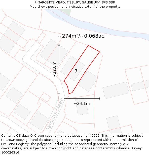 7, TARGETTS MEAD, TISBURY, SALISBURY, SP3 6SR: Plot and title map