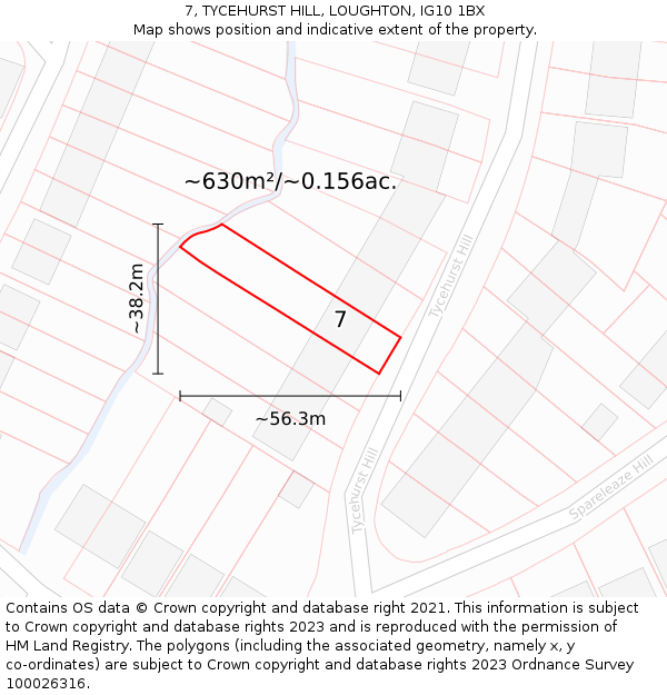 7, TYCEHURST HILL, LOUGHTON, IG10 1BX: Plot and title map