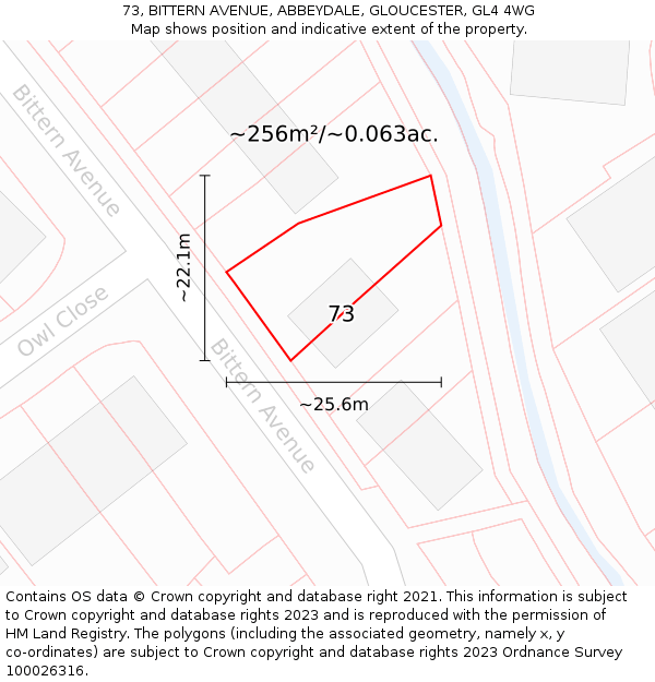 73, BITTERN AVENUE, ABBEYDALE, GLOUCESTER, GL4 4WG: Plot and title map
