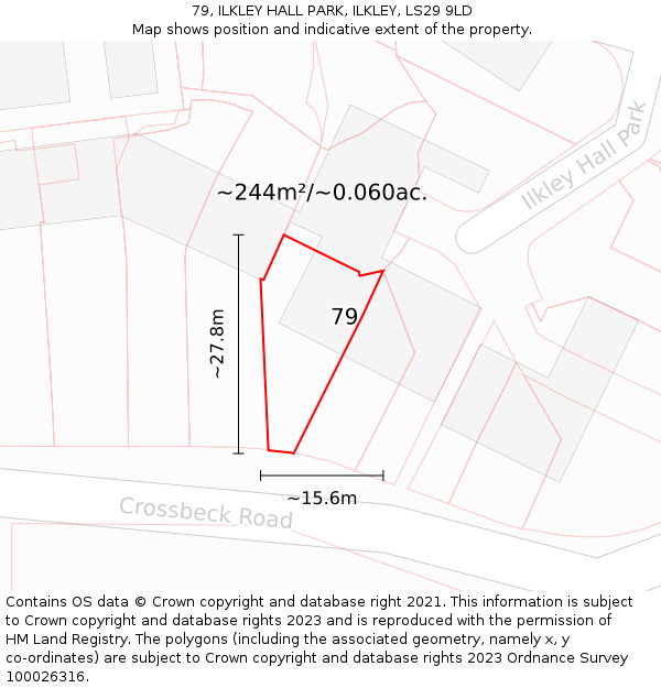 79, ILKLEY HALL PARK, ILKLEY, LS29 9LD: Plot and title map