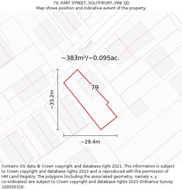 79, PART STREET, SOUTHPORT, PR8 1JD: Plot and title map