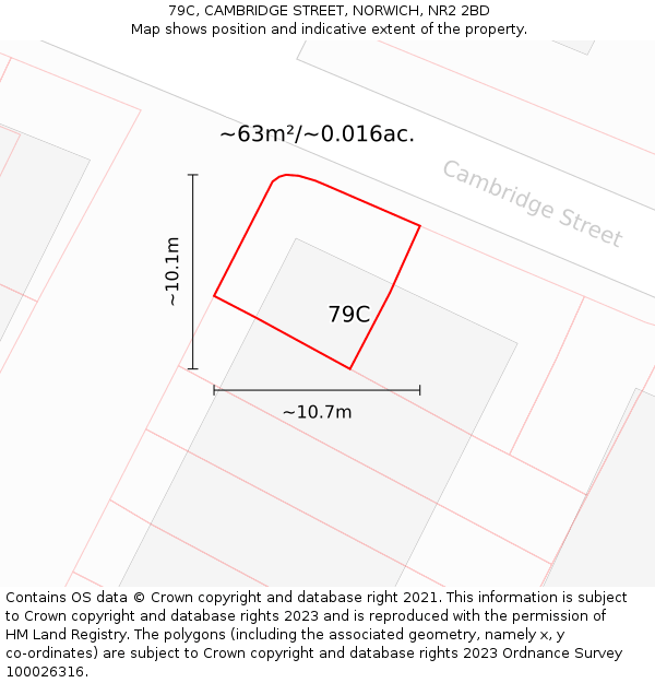 79C, CAMBRIDGE STREET, NORWICH, NR2 2BD: Plot and title map