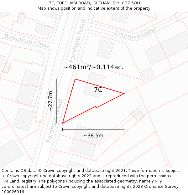 7C, FORDHAM ROAD, ISLEHAM, ELY, CB7 5QU: Plot and title map