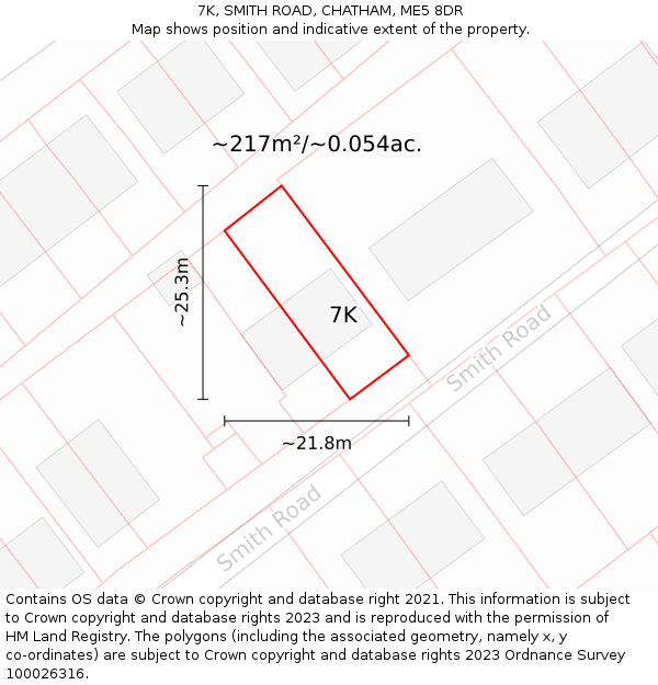 7K, SMITH ROAD, CHATHAM, ME5 8DR: Plot and title map