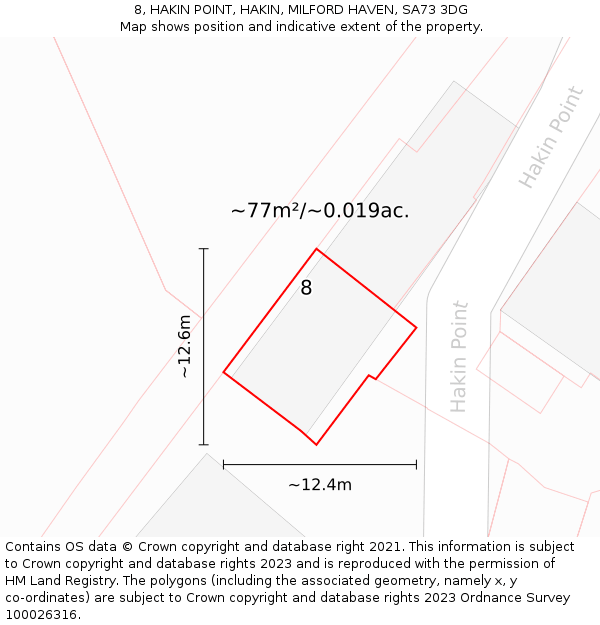 8, HAKIN POINT, HAKIN, MILFORD HAVEN, SA73 3DG: Plot and title map
