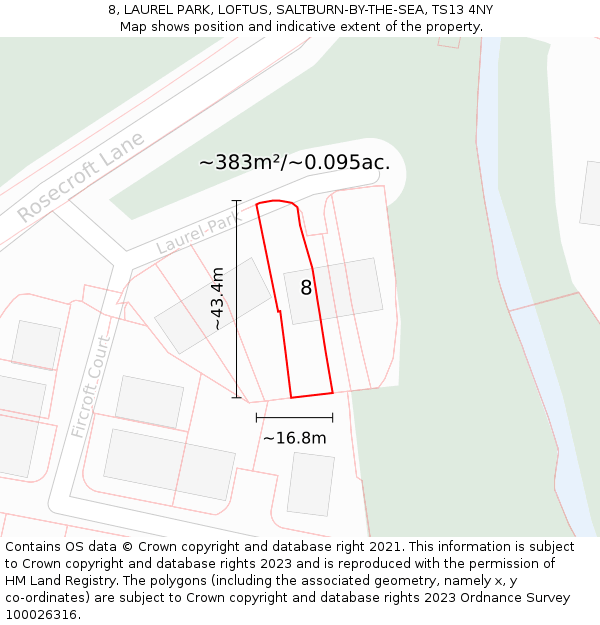 8, LAUREL PARK, LOFTUS, SALTBURN-BY-THE-SEA, TS13 4NY: Plot and title map