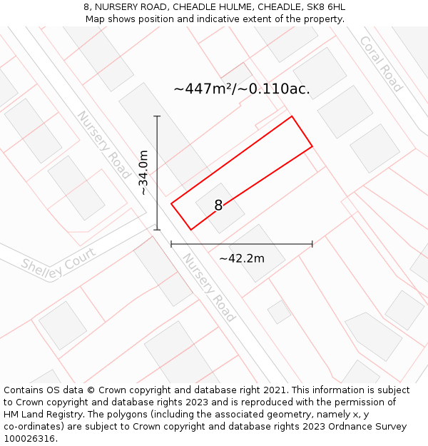 8, NURSERY ROAD, CHEADLE HULME, CHEADLE, SK8 6HL: Plot and title map