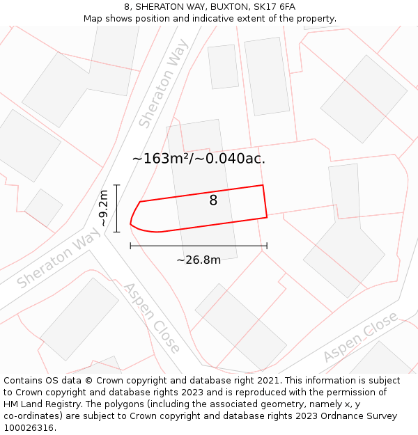8, SHERATON WAY, BUXTON, SK17 6FA: Plot and title map