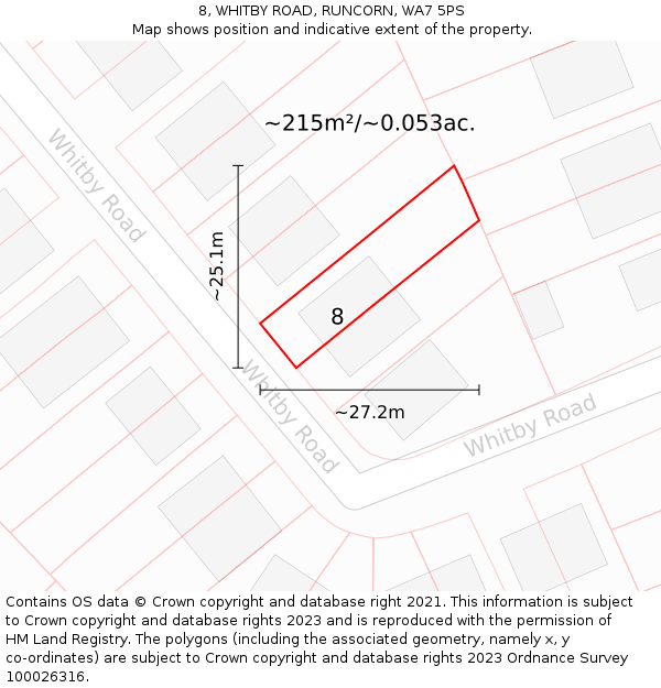 8, WHITBY ROAD, RUNCORN, WA7 5PS: Plot and title map