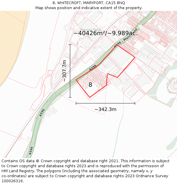8, WHITECROFT, MARYPORT, CA15 8NQ: Plot and title map