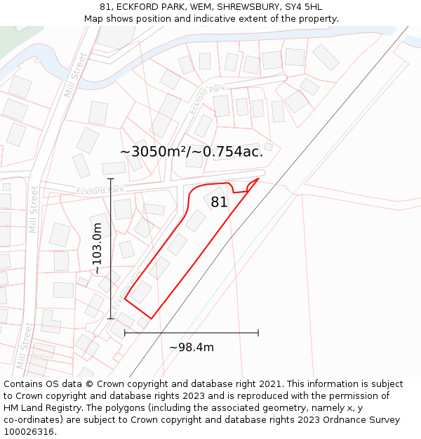 81, ECKFORD PARK, WEM, SHREWSBURY, SY4 5HL: Plot and title map