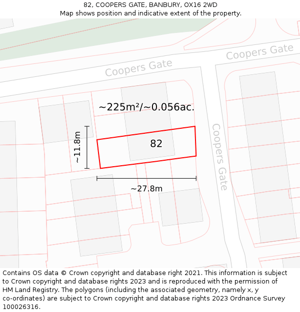 82, COOPERS GATE, BANBURY, OX16 2WD: Plot and title map