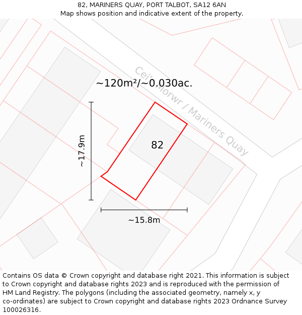 82, MARINERS QUAY, PORT TALBOT, SA12 6AN: Plot and title map