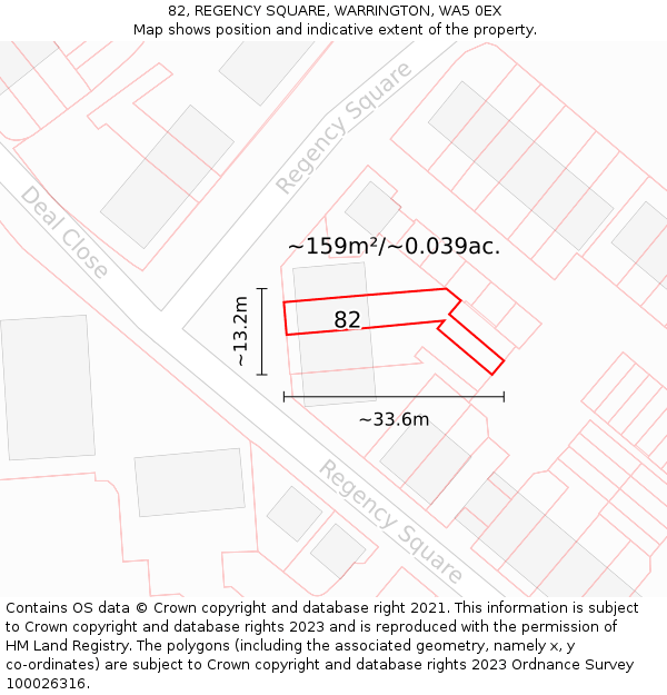 82, REGENCY SQUARE, WARRINGTON, WA5 0EX: Plot and title map