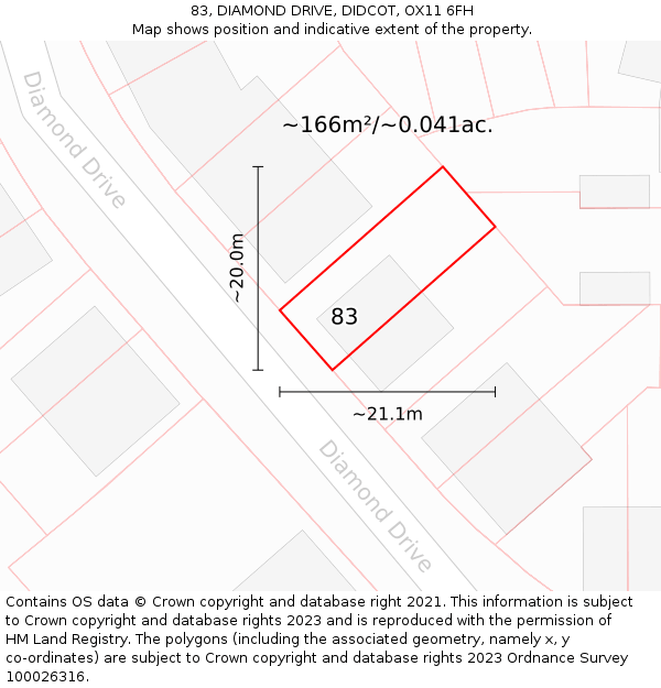 83, DIAMOND DRIVE, DIDCOT, OX11 6FH: Plot and title map