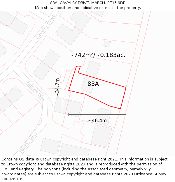 83A, CAVALRY DRIVE, MARCH, PE15 9DP: Plot and title map