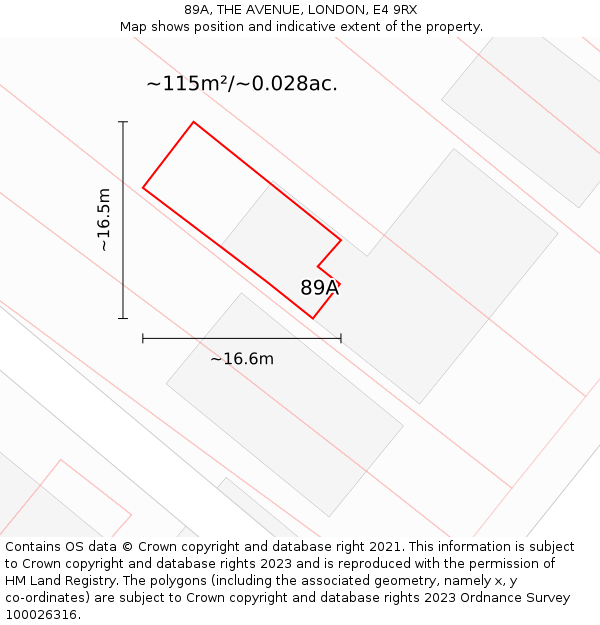 89A, THE AVENUE, LONDON, E4 9RX: Plot and title map