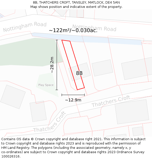 8B, THATCHERS CROFT, TANSLEY, MATLOCK, DE4 5AN: Plot and title map