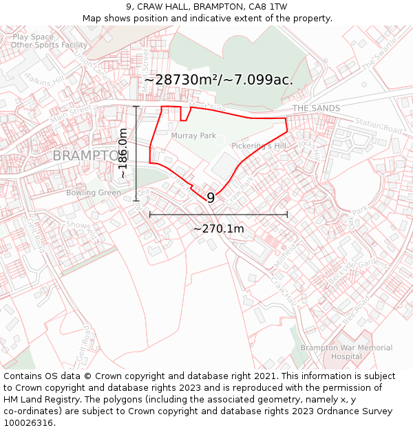 9, CRAW HALL, BRAMPTON, CA8 1TW: Plot and title map
