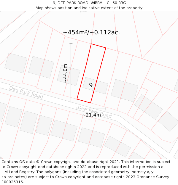 9, DEE PARK ROAD, WIRRAL, CH60 3RG: Plot and title map