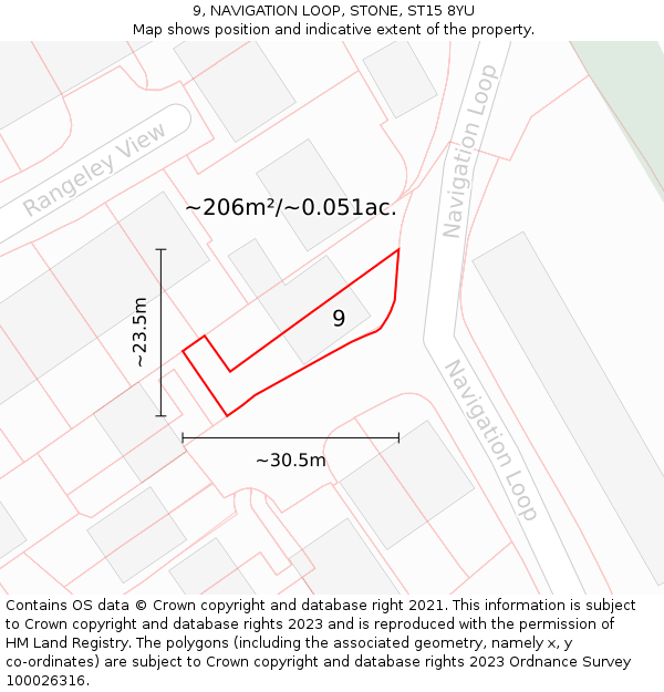 9, NAVIGATION LOOP, STONE, ST15 8YU: Plot and title map