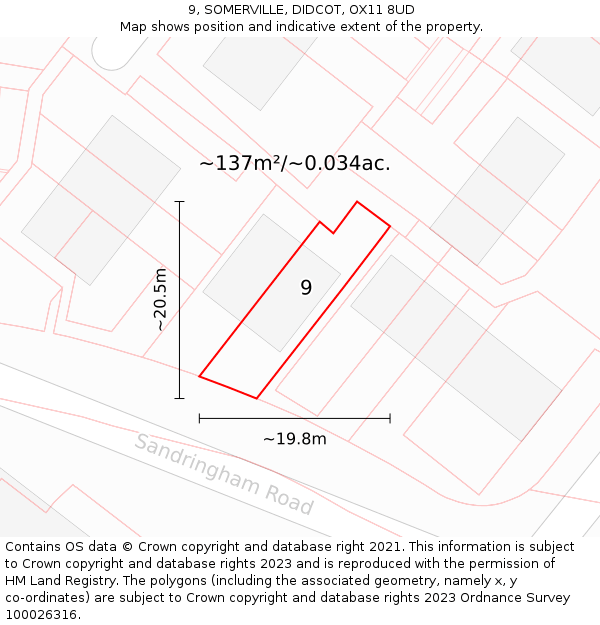 9, SOMERVILLE, DIDCOT, OX11 8UD: Plot and title map