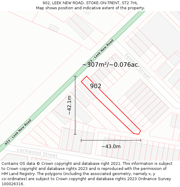 902, LEEK NEW ROAD, STOKE-ON-TRENT, ST2 7HL: Plot and title map