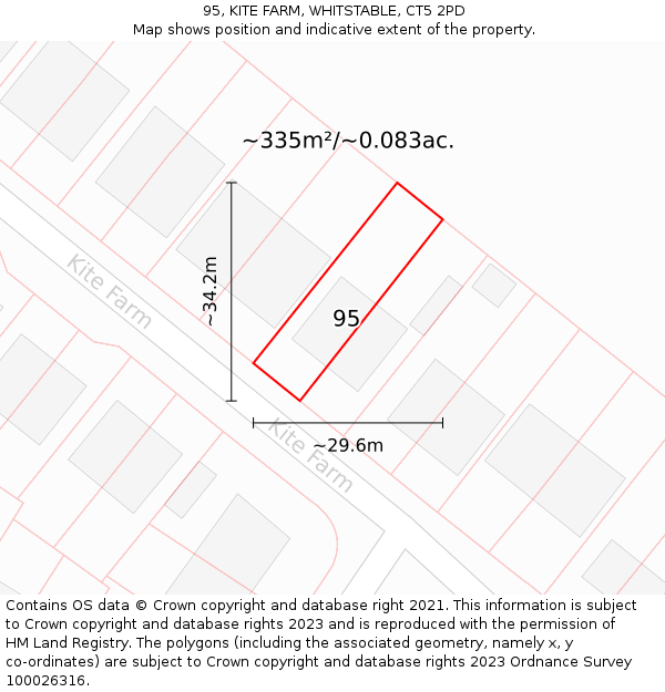 95, KITE FARM, WHITSTABLE, CT5 2PD: Plot and title map